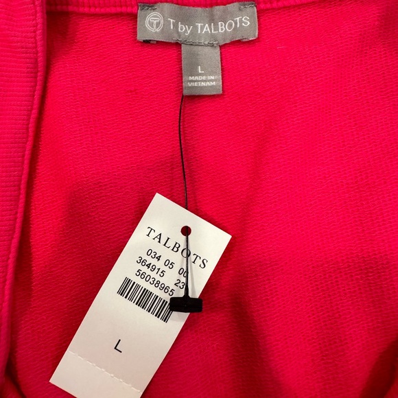 NWT T by Talbots Johnny Collar Terry Dress Size L Pink - Picture 6 of 8